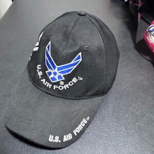 U.S. Air Force Baseball Cap Mens OSFA Black Solid Military Adjustable Hat